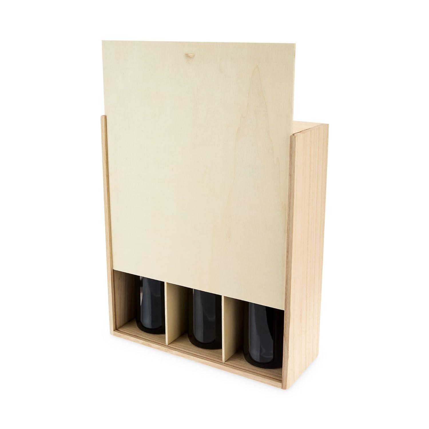 Twine 3-Bottle Wood Wine Box
