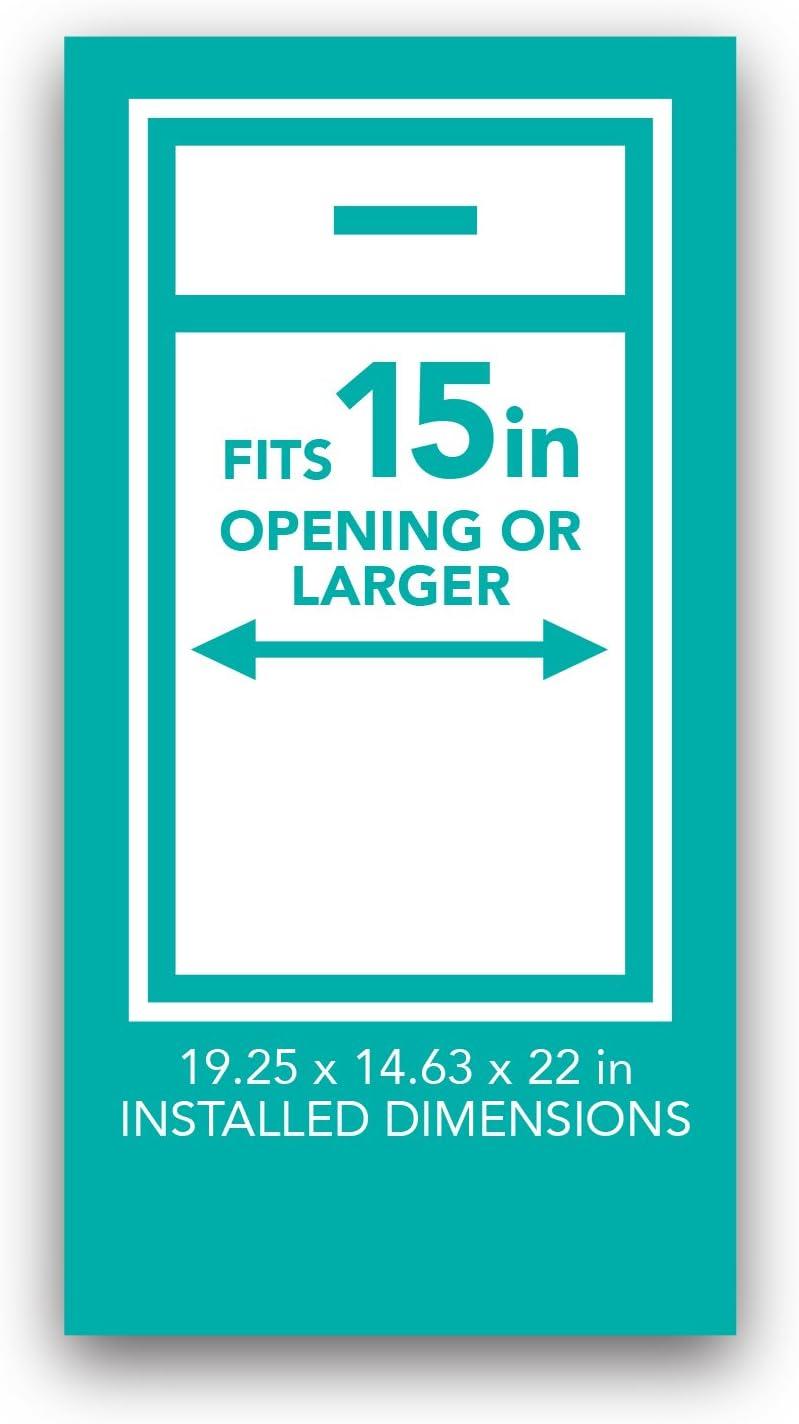 White Plastic Double Trash Can Slide-Out with Satin Nickel Frame