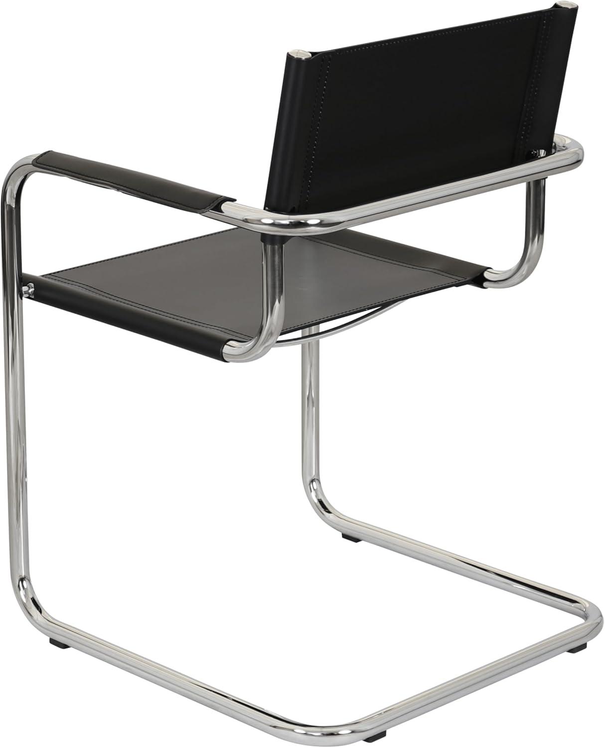Breuer Chair Company Mart Stam Cantilever Armchair Arm Chair w/ Chrome-Plated Steel Frame (Various Bonded Leather Colors)