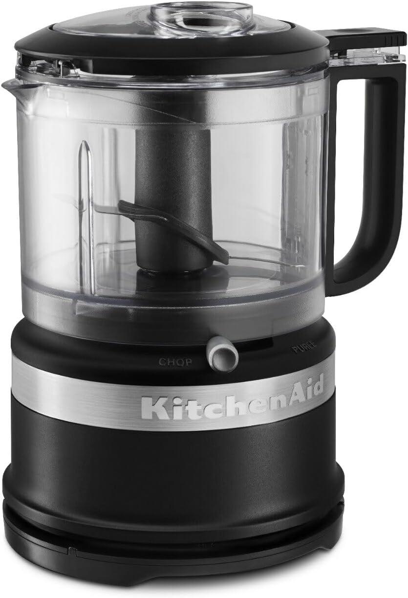 Black Matte 3.5-Cup Food Chopper with Stainless Steel Blade