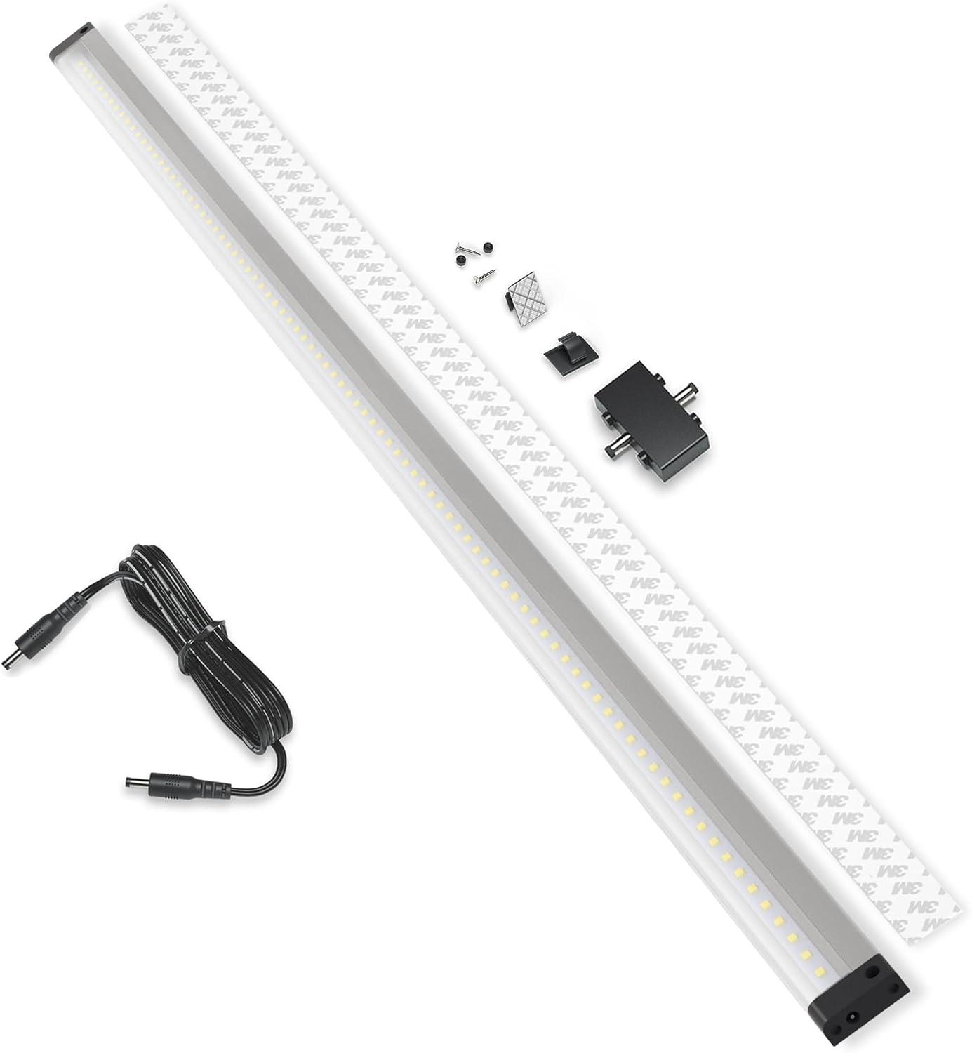 EShine Extra Long 40 inch LED Under Cabinet Lighting Bar Panel - NO IR Sensor - with Accessories (No Power Supply Included), Cool White (6000K)