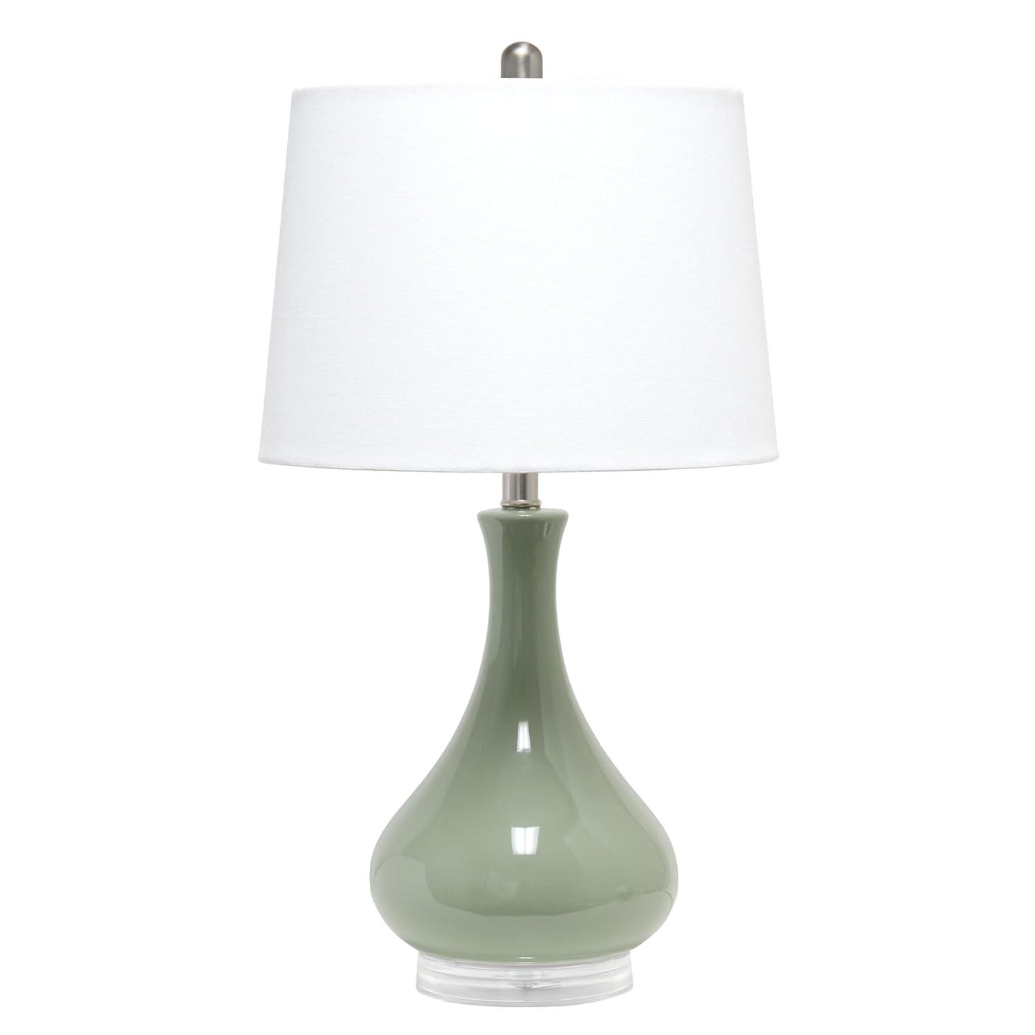 Ceramic Tear Drop Shaped Table Lamp, Gray