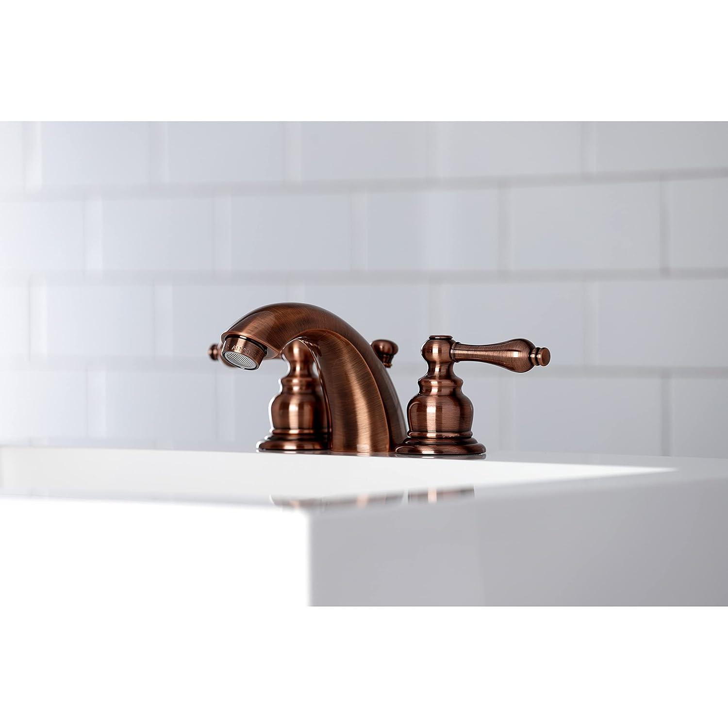 Kingston Brass Kingston Brass Victorian Two-Handle 3-Hole Deck Mount Mini-Widespread Bathroom Faucet with Plastic Pop-Up KB946AL