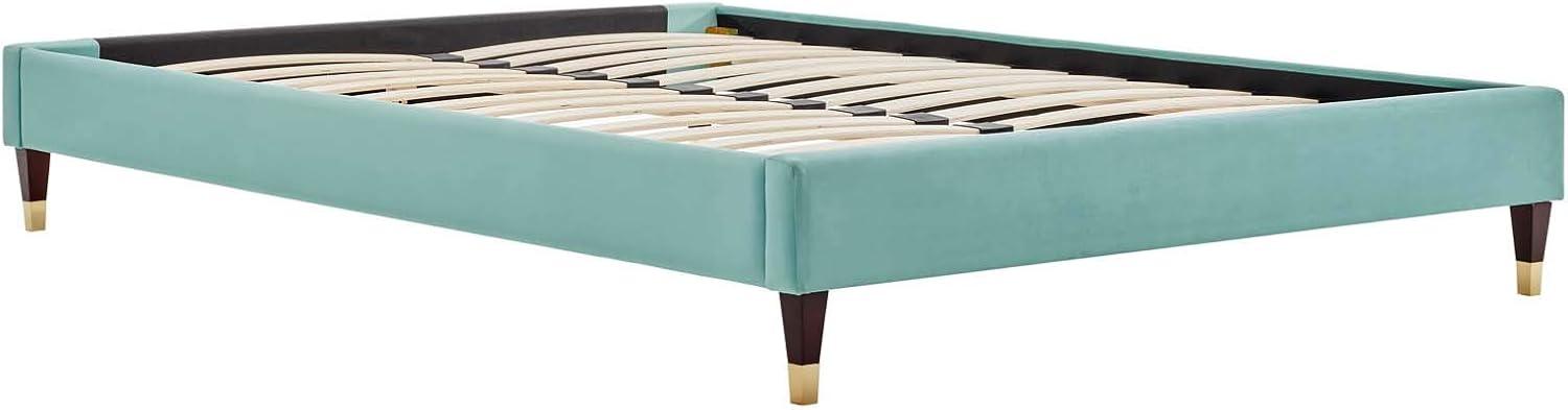 Modway Harlow Full Performance Velvet Platform Bed Frame in Dusty Rose