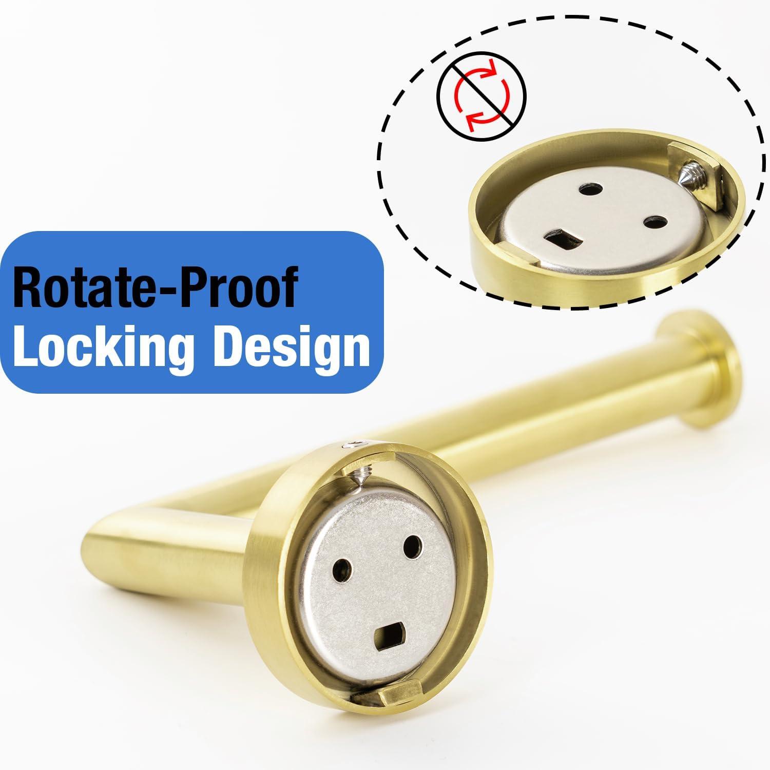 HITSLAM Toilet Paper Holder Wall Mount,Brushed Gold Toilet Paper Roll Holder for Bathroom