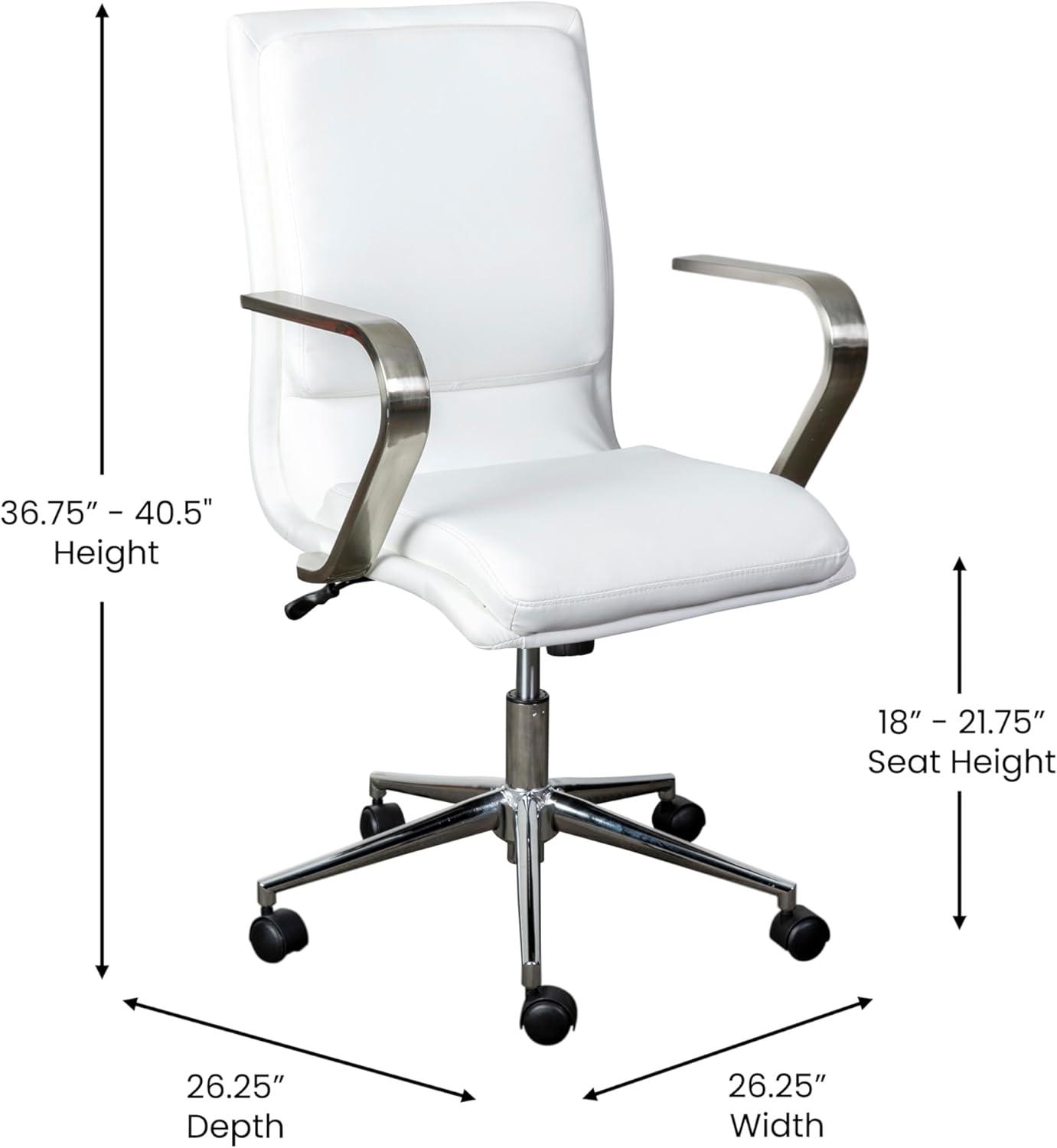 Flash Furniture Mid-Back Designer Upholstered Swivel Executive Office Chair with Armrests by Flash Furniture