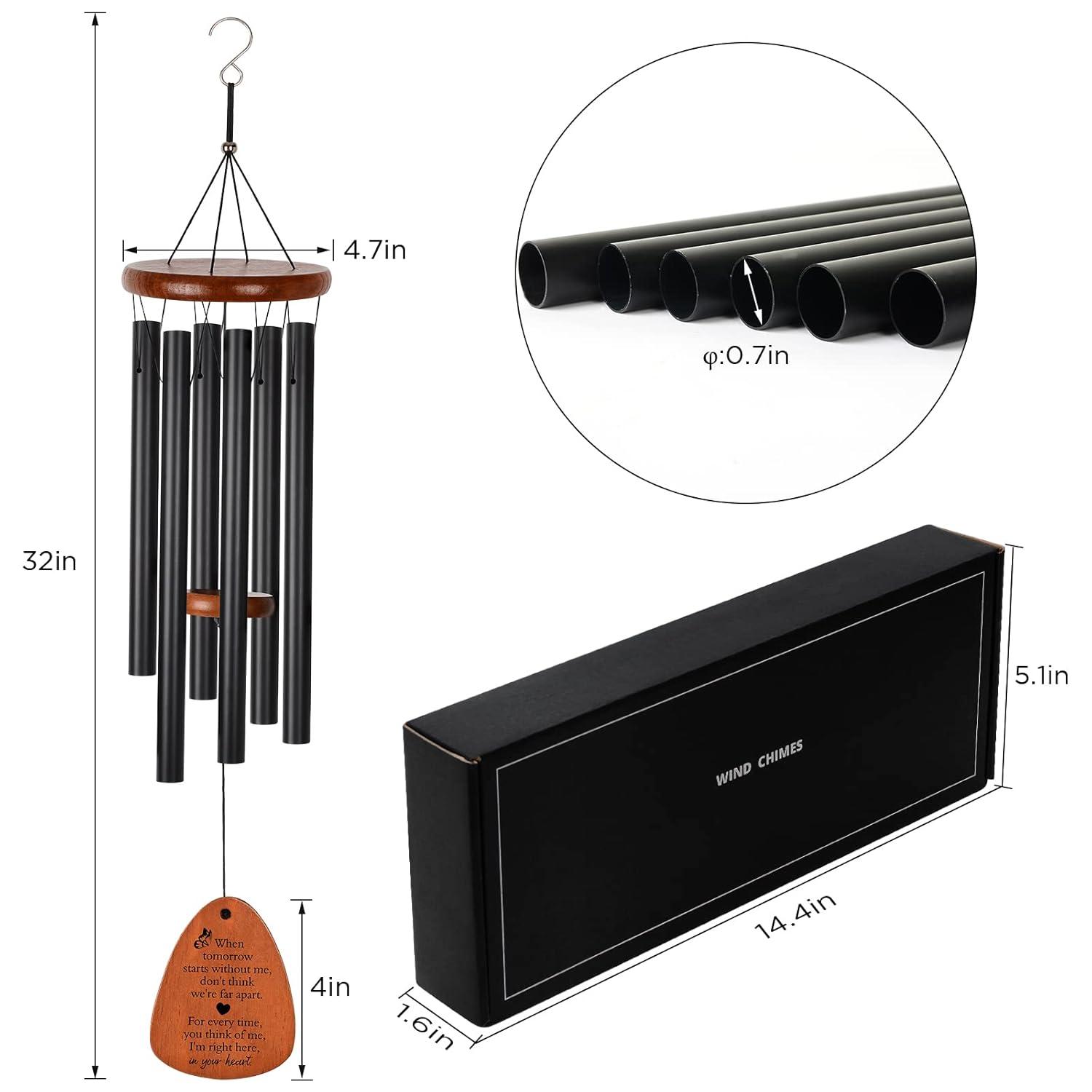 Sympathy Gifts for Loss of Loved One 32" Memorial Wind Chimes for Loss of Loved One Bereavement Condolence Gifts Sympathy Windchimes Memory Wind Chime with Memorial Card