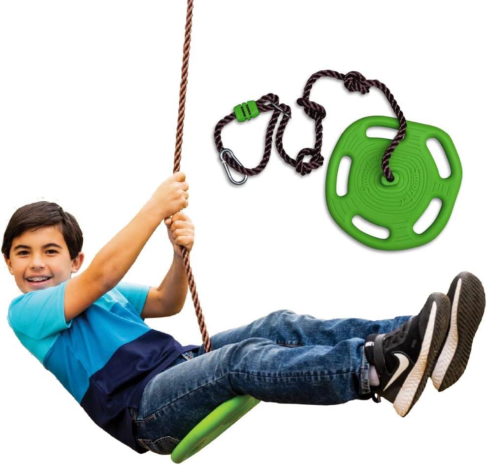 Green Adjustable Plastic Tree Swing with Easy-Grip Handles