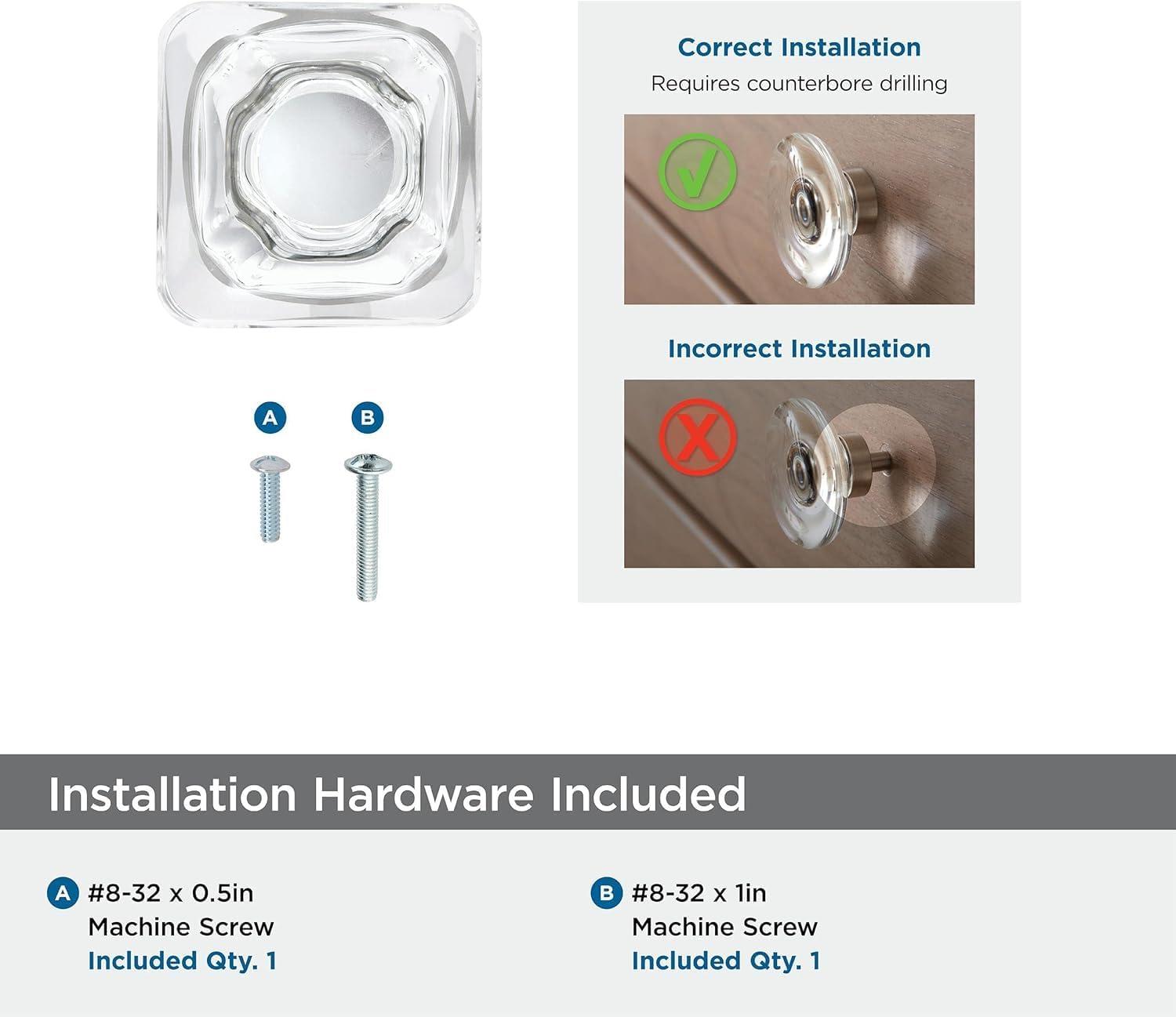 Glacio 1 3/8" Length Square Knob