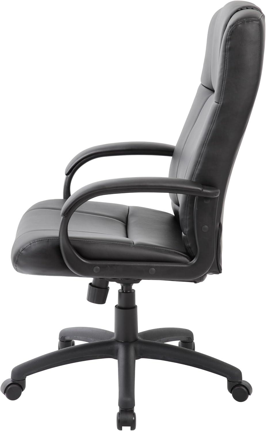 Caressoft Executive High Back Chair Black - Boss Office Products: Pneumatic Lift, Lumbar Support, 5 Casters