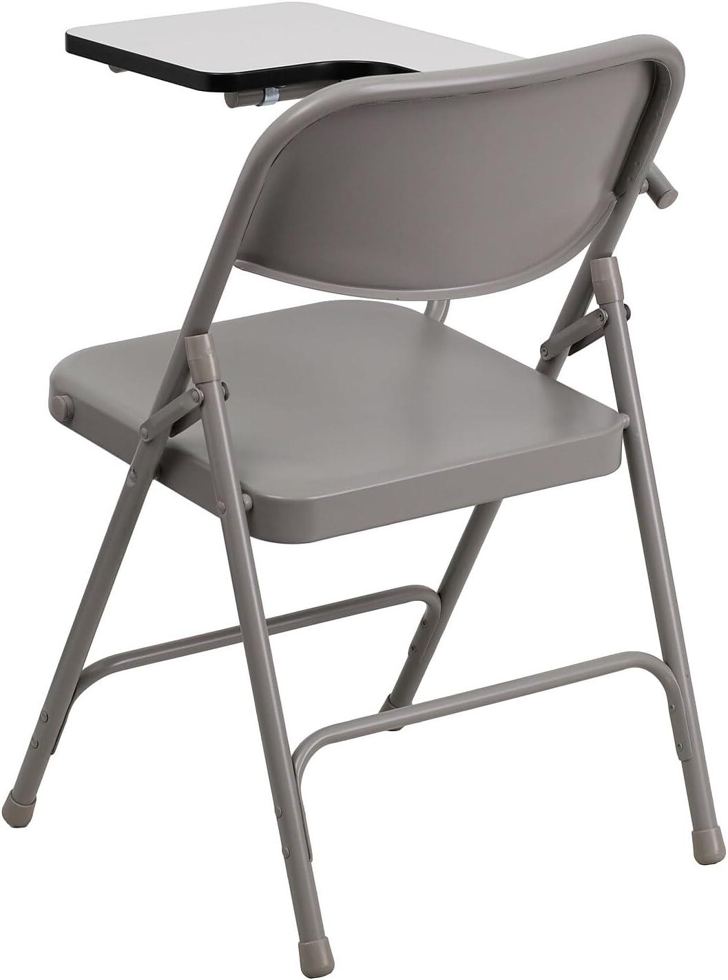 Mission Premium Steel Folding Chair with Right Handed Tablet Arm by Flash Furniture