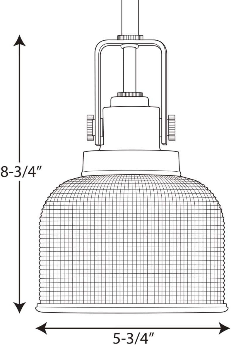 Progress Lighting, Archie Collection, 1-Light Mini-Pendant, Polished Chrome, Prismatic Glass Shade
