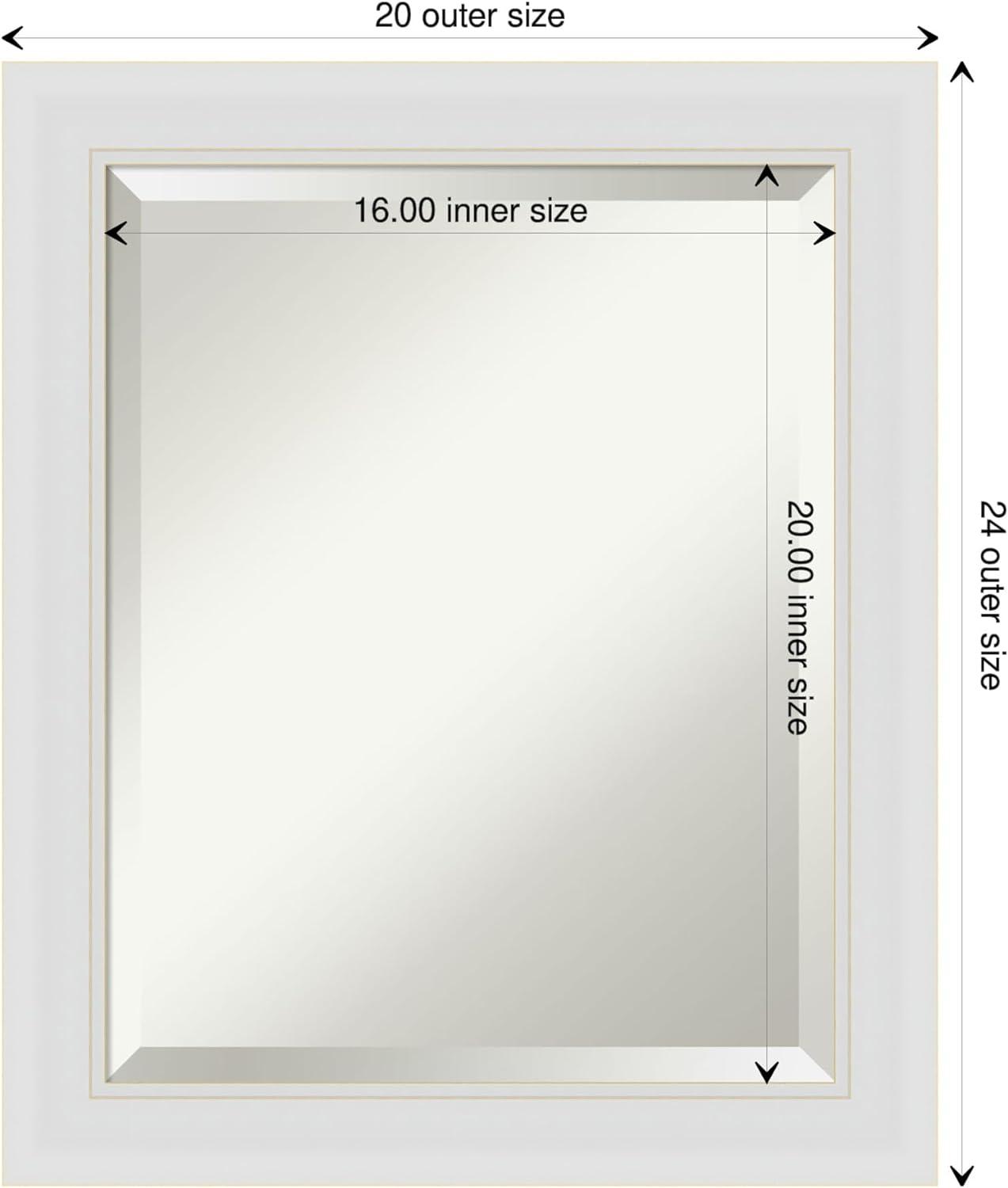 Soft White Rectangular Bathroom Vanity Wall Mirror