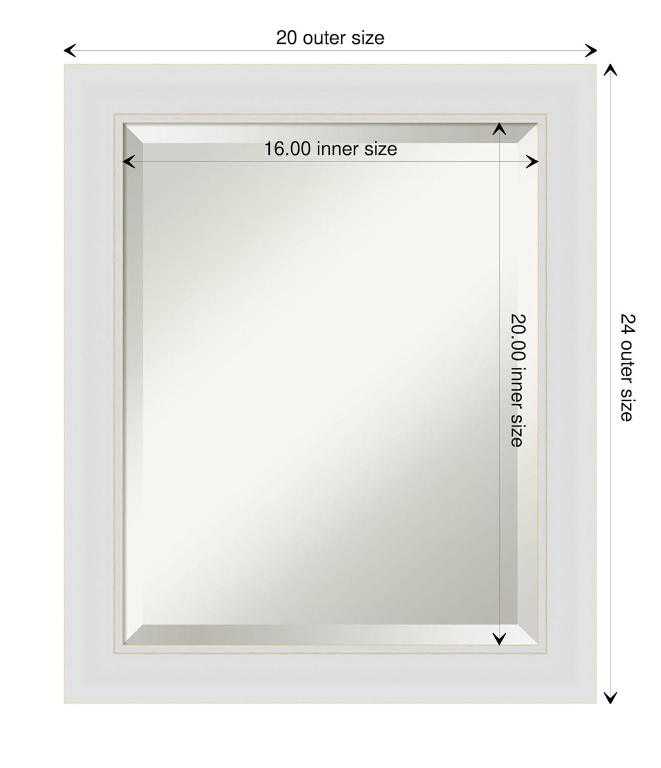 20" x 24" Flair Framed Bathroom Vanity Wall Mirror Soft White - Amanti Art: Modern Rectangle, Satin Finish, No Assembly Required