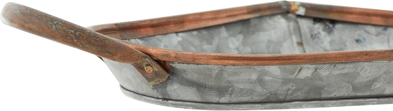 DecMode 14", 22", 28"W Gray Metal Galvanized Tray, 3-Pieces