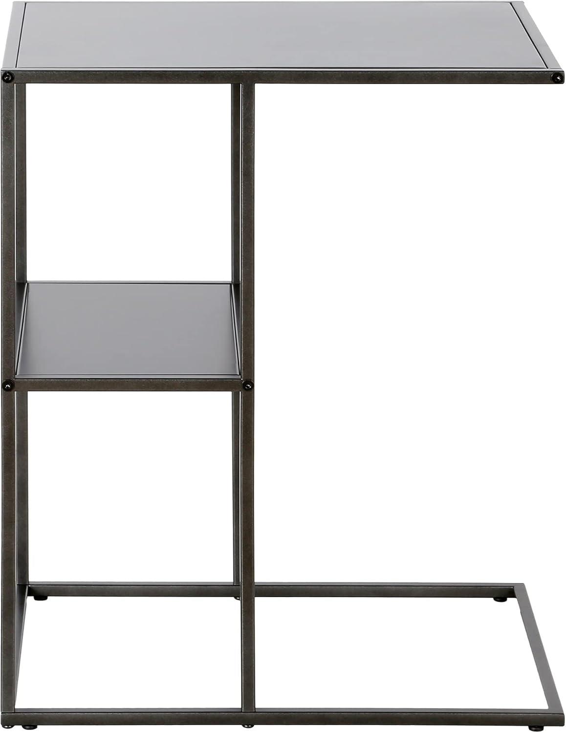 Evelyn&Zoe Winthrop 20" Wide Rectangular Side Table, Gunmetal Gray