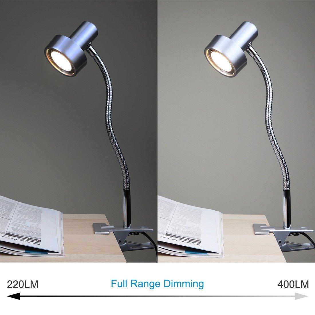 O’Bright Luxor - Dimmable LED Desk Lamp with Gooseneck (Aluminum-Clip on)