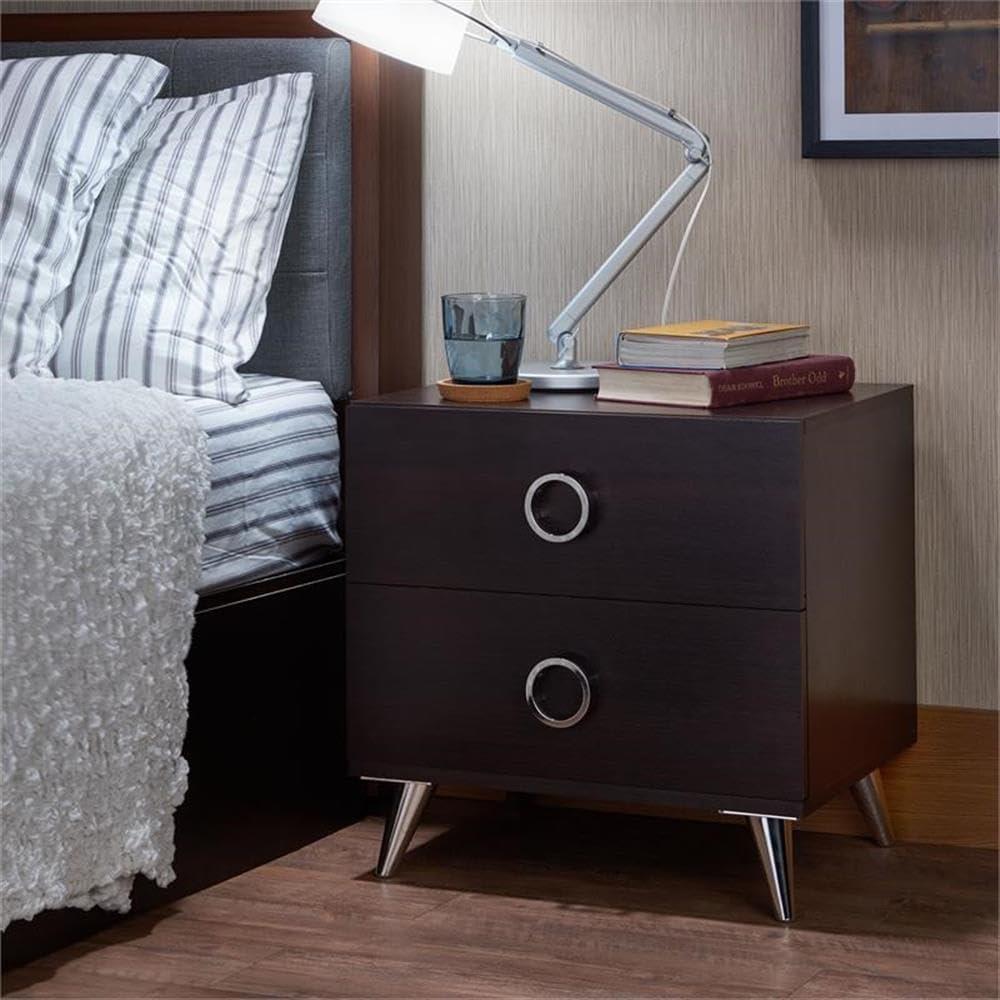 ACME Elms Accent Table with 2 Drawers in Black