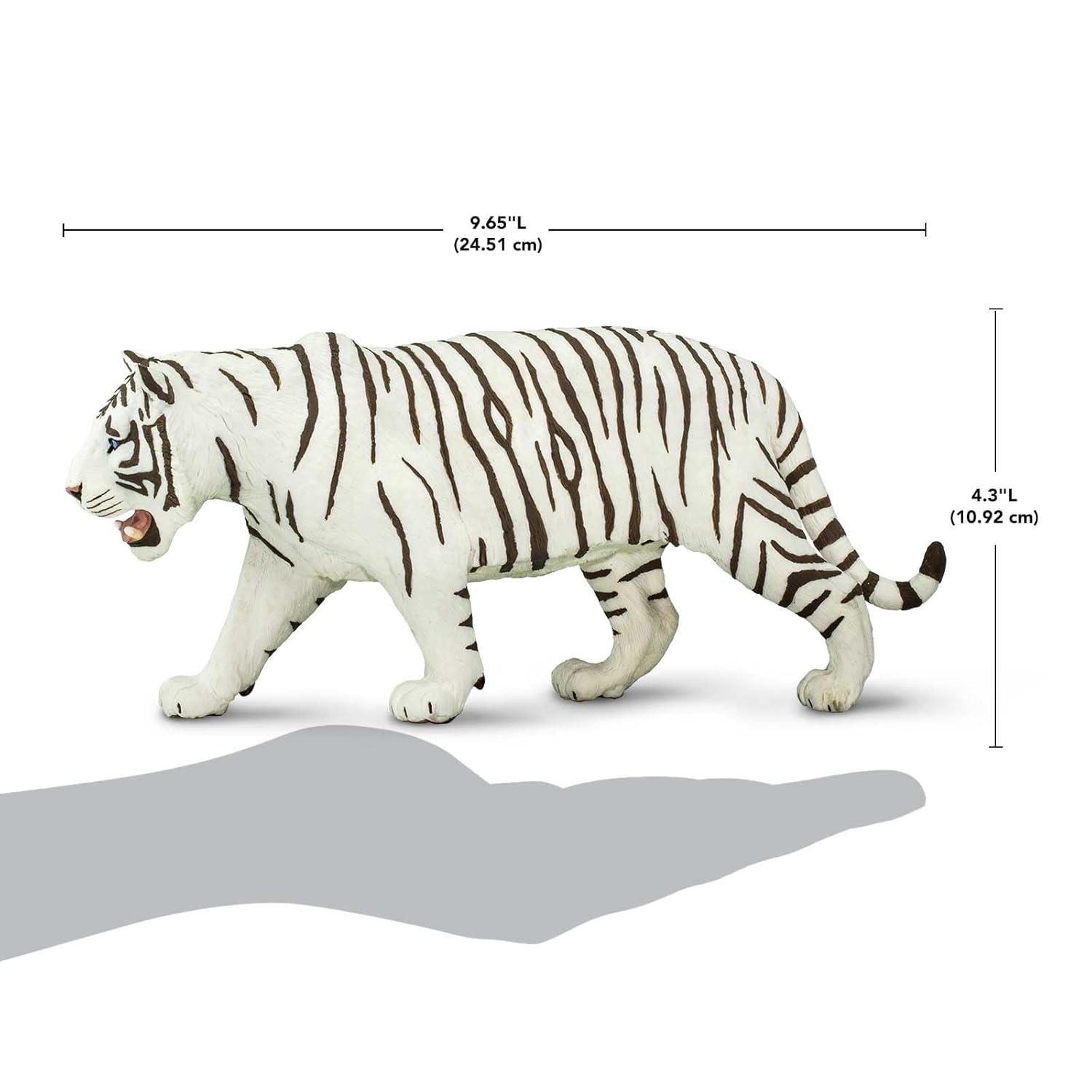 Safari Ltd. White Siberian Tiger Figurine - Realistic 10" Figure - Educational Toy for Boys, Girls, & Kids Ages 3+