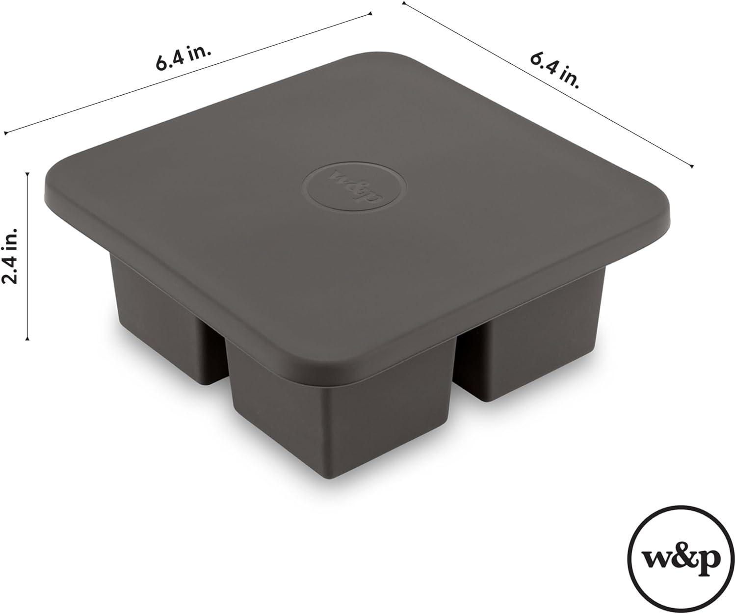Speckled White Silicone Extra Large Ice Cube Tray with Lid