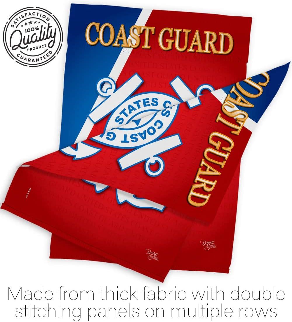 Breeze Decor H108056-BO Coast Guard Americana Military Impressions Decorative Vertical 28" x 40" Double Sided House Flag