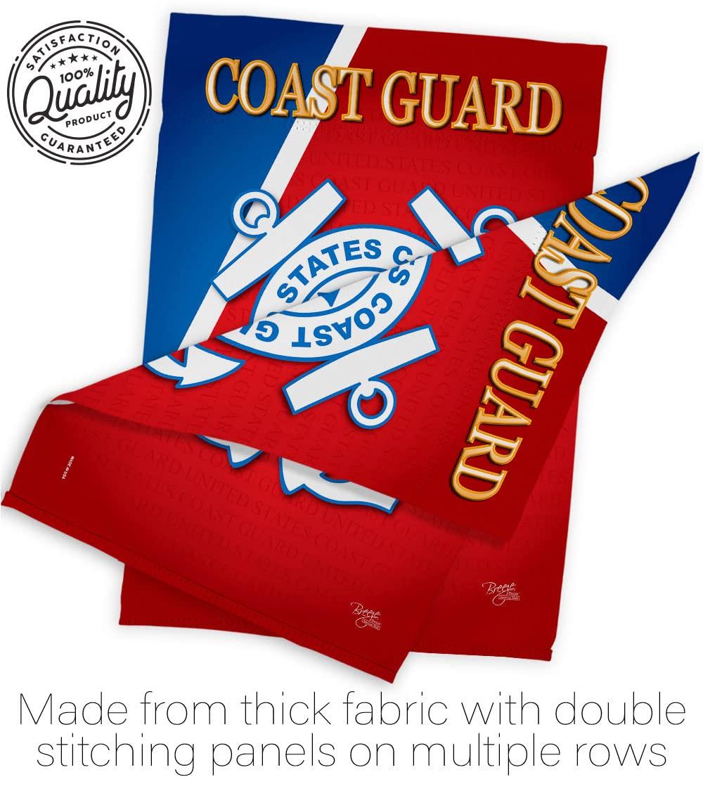 Breeze Decor H108056-BO Coast Guard Americana Military Impressions Decorative Vertical 28" x 40" Double Sided House Flag