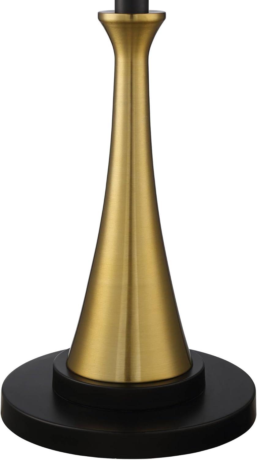 Possini Euro Design Burbank Modern Art Deco Torchiere Floor Lamp 70" Tall Black Brass Frosted White Glass Shade for Living Room Bedroom Office House