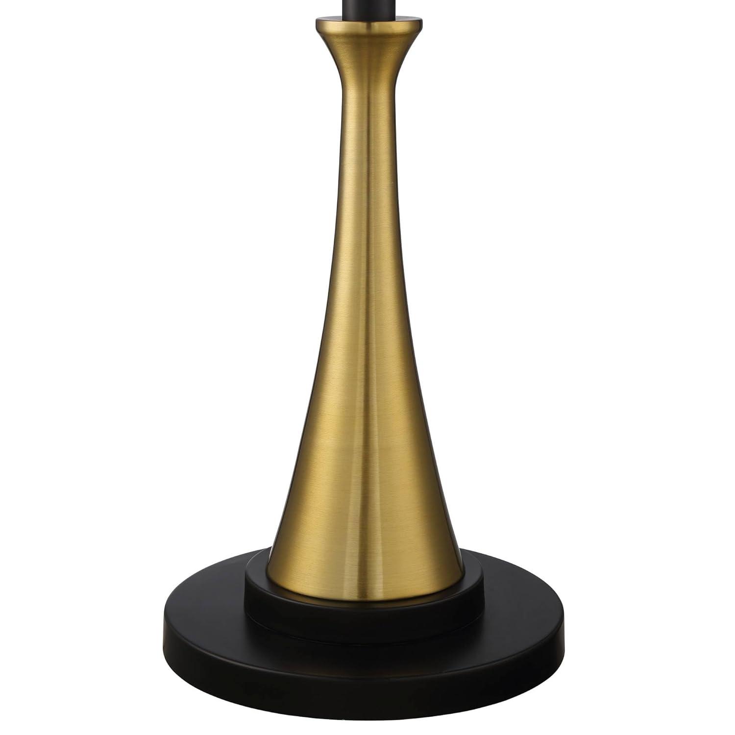 Possini Euro Design Burbank Modern Art Deco Torchiere Floor Lamp 70" Tall Black Brass Frosted White Glass Shade for Living Room Bedroom Office House
