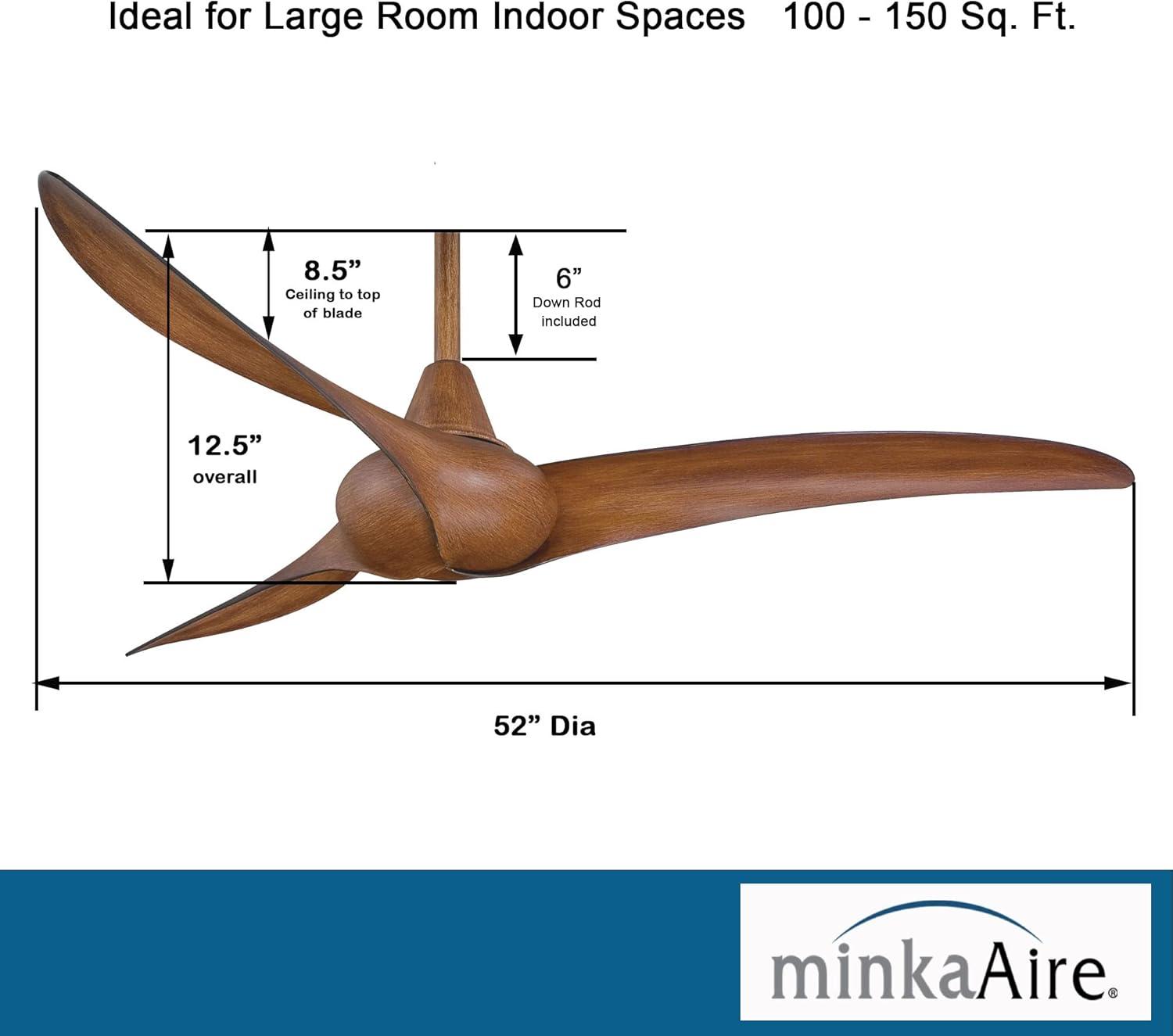 52" Wave 3 - Blade Propeller Ceiling Fan with Remote Control