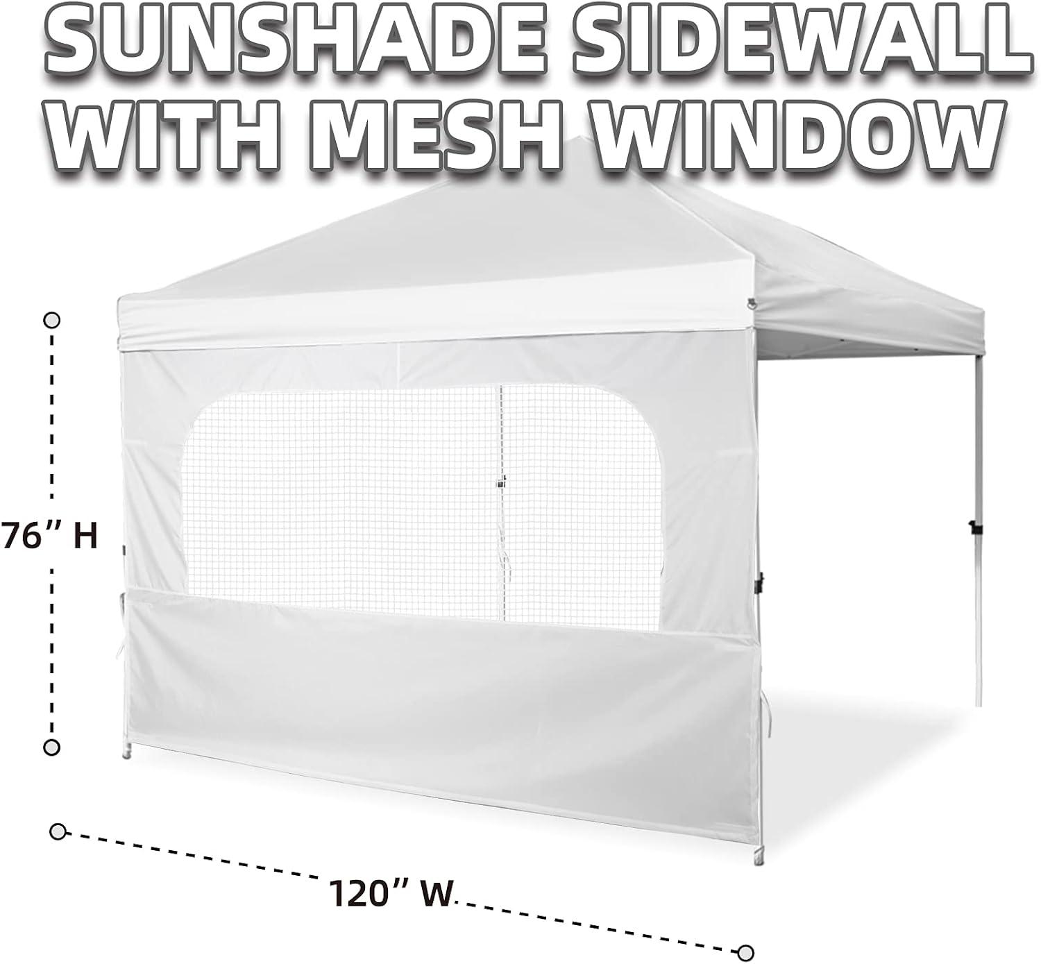 White Waterproof Metal Frame Sunshade Sidewall with Mesh Window