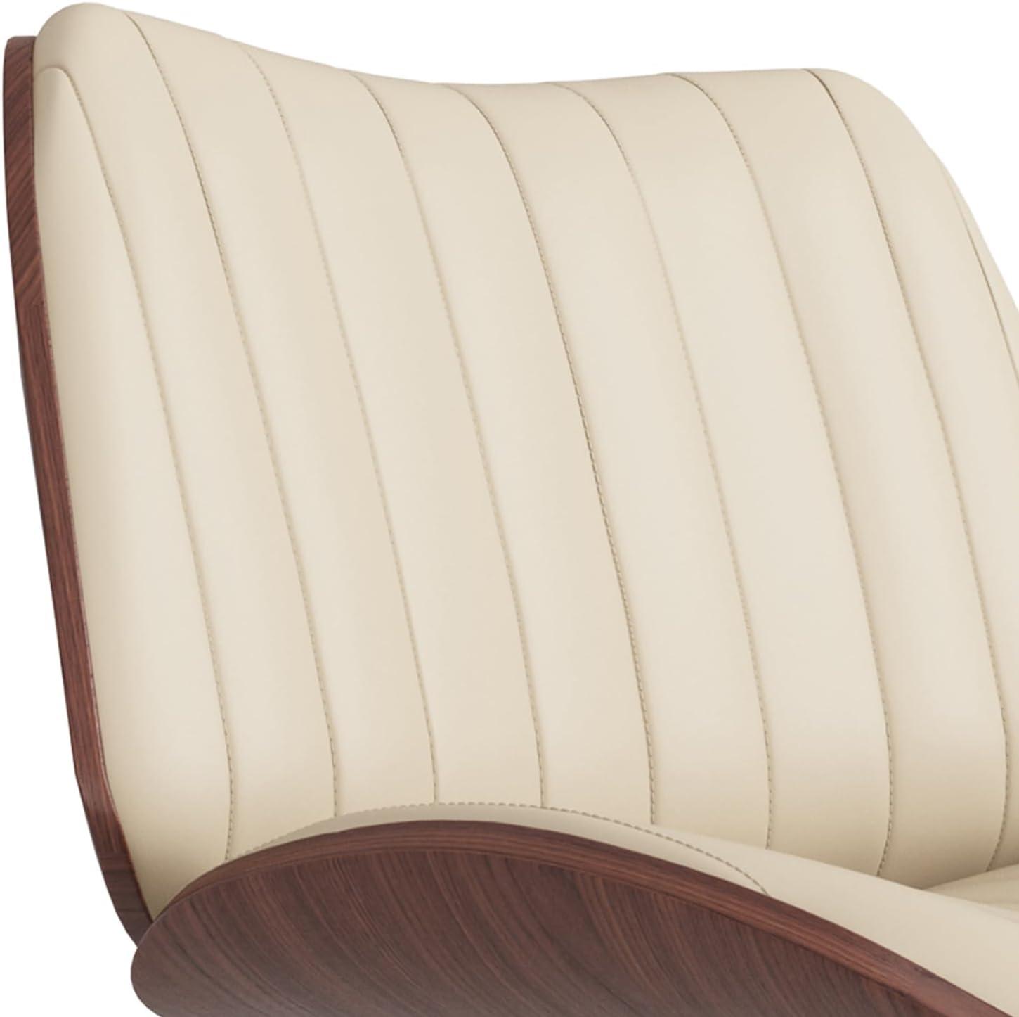 Simpli Home Goulding Adjustable Swivel Upholstered Mid-Century Modern Bar Stool with Hydraulic Lift and Footrest
