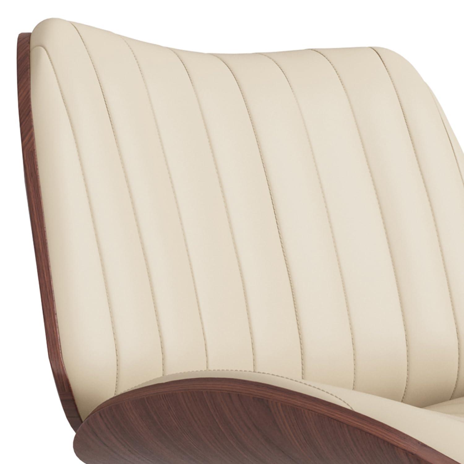 Simpli Home Goulding Adjustable Swivel Upholstered Mid-Century Modern Bar Stool with Hydraulic Lift and Footrest