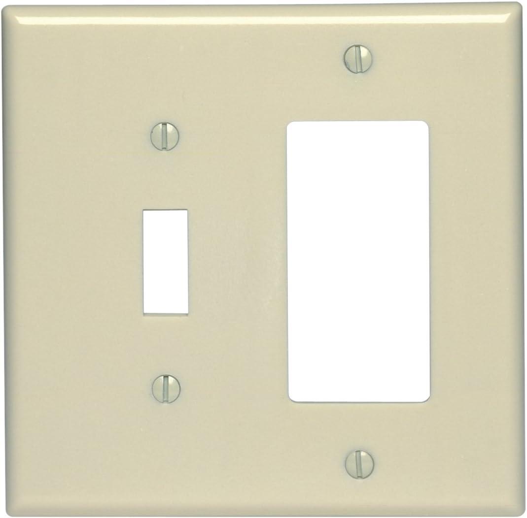 Ivory Thermoset 2-Gang Toggle and Decora Wall Plate