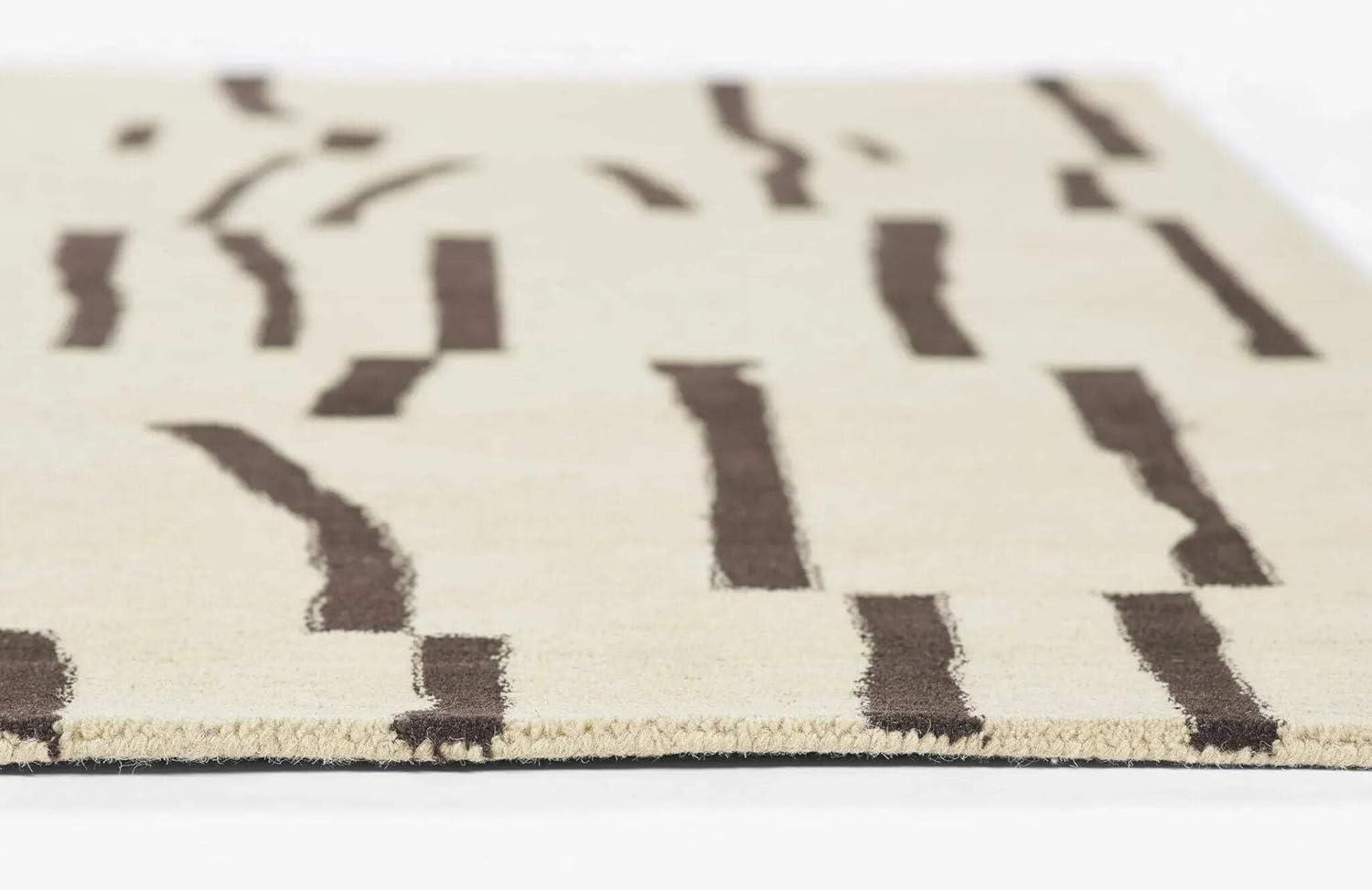 Momeni 8'x10' Simba Safari Handtufted Area Rug Ivory: Wool, Geometric Pattern, Medium Pile, Indoor, Rectangle