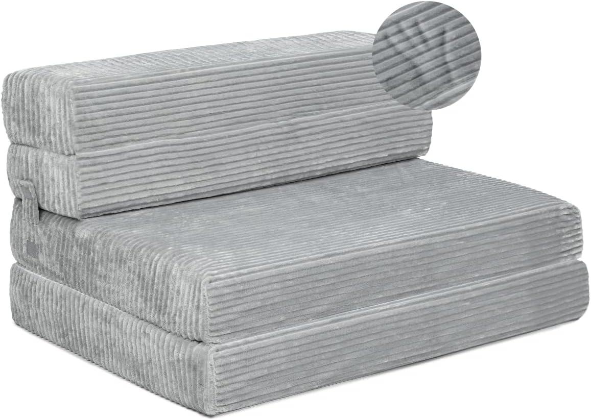 Twin Size Gray Memory Foam Folding Sofa Bed