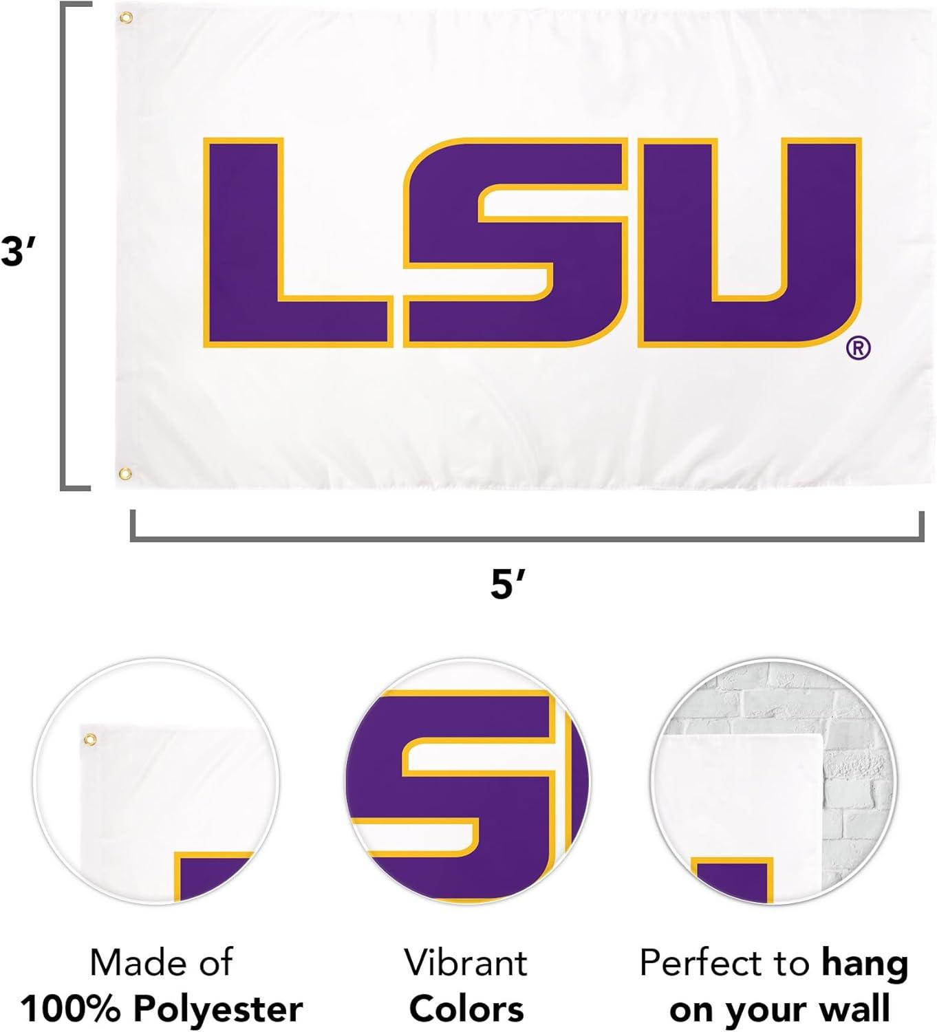 LSU Tigers Purple and Gold 3x5 Polyester Flag