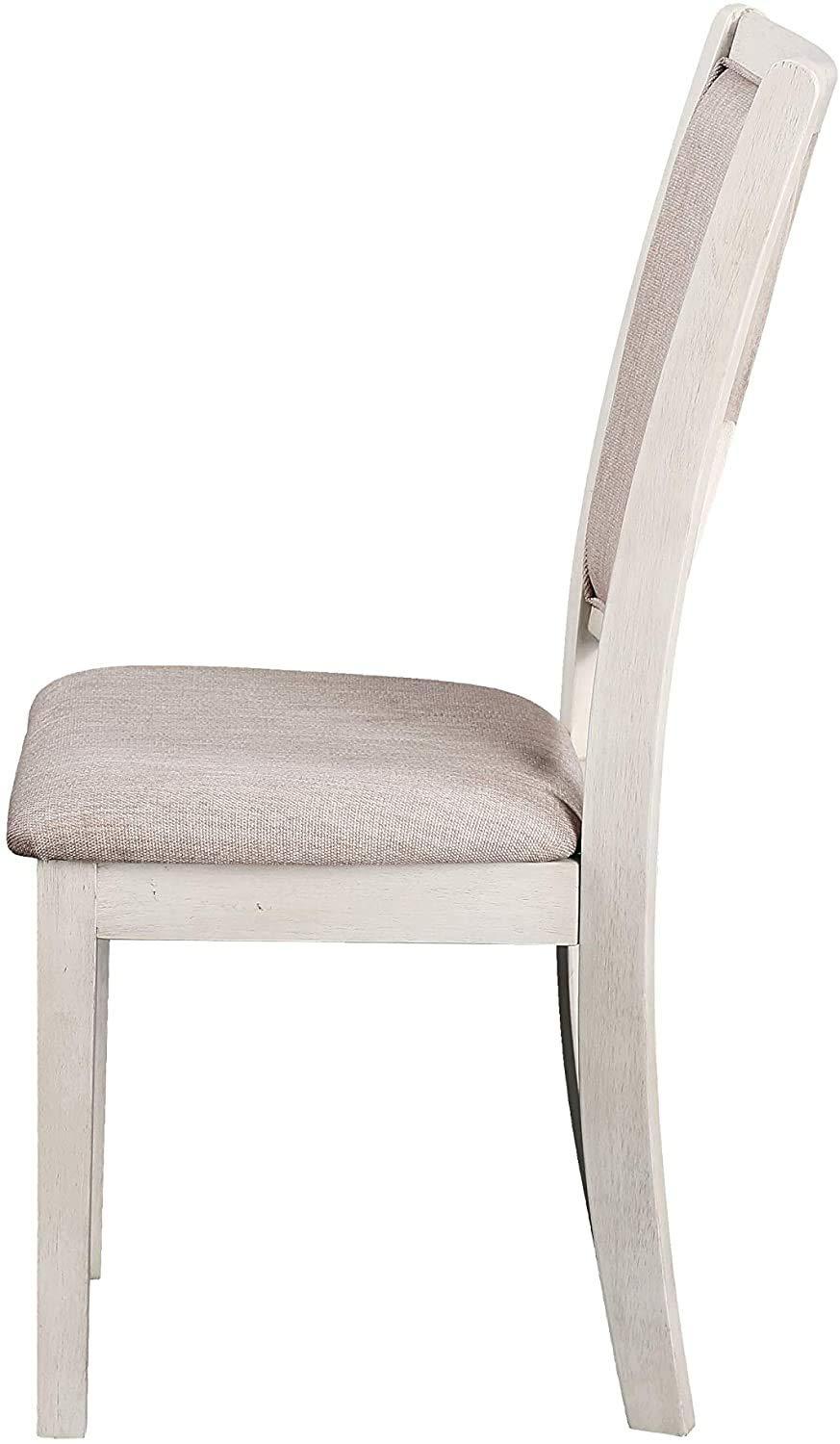 New Classic Furniture Amy 5-Piece Classic Wood Dining Table Set with Storage, Bisque/Gray