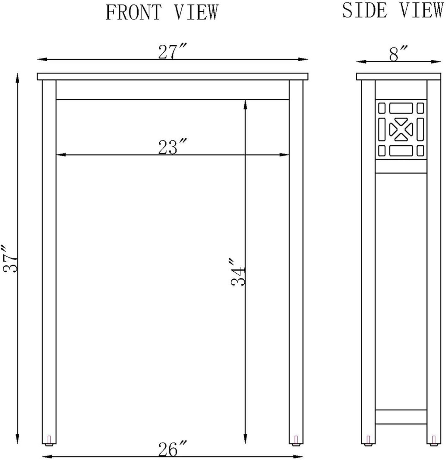 White Wood Adjustable Over-the-Toilet Shelf, 27"W x 37"H