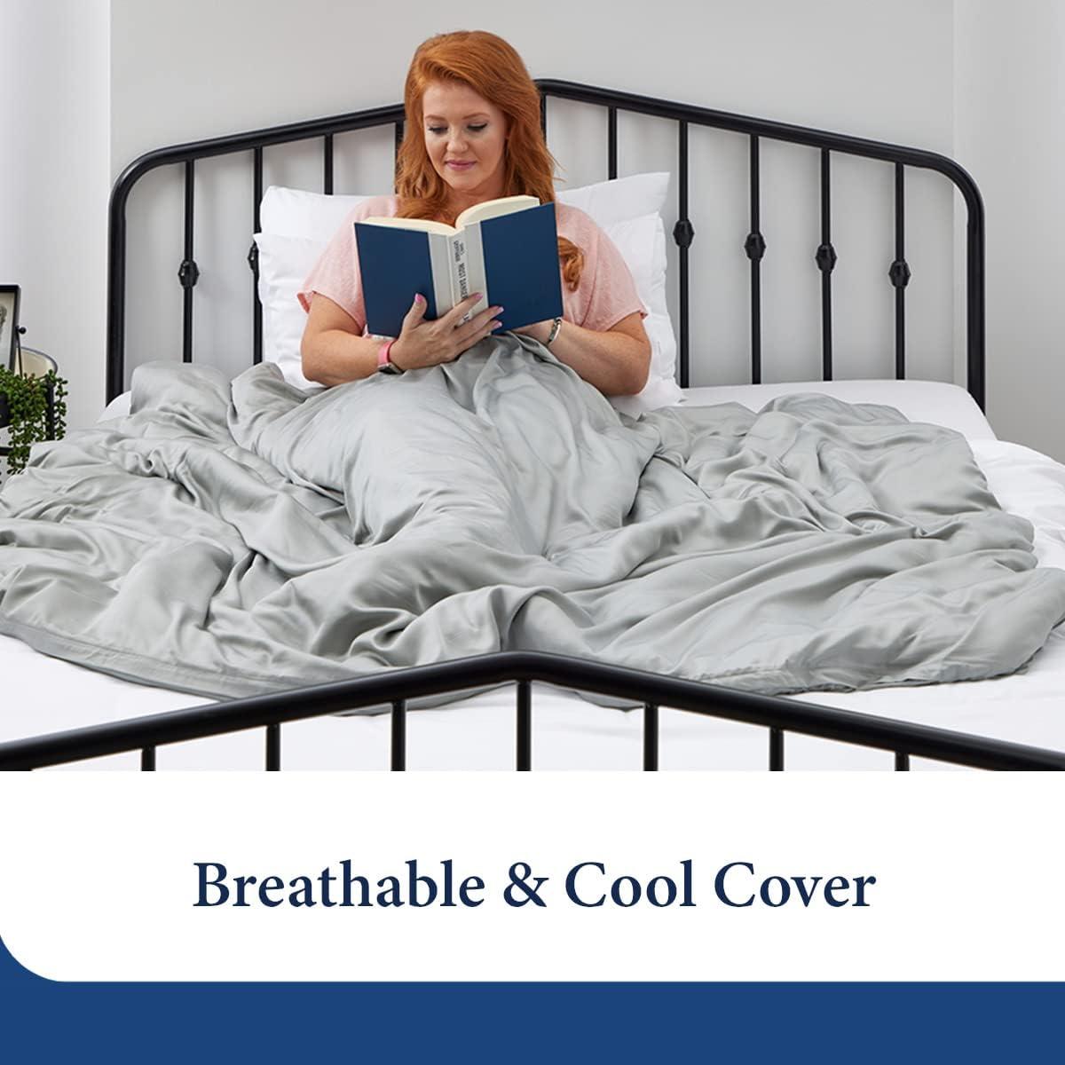 Cosy House Collection Adult Weighted Blanket - 100% Rayon Derived from Bamboo Removable Cover