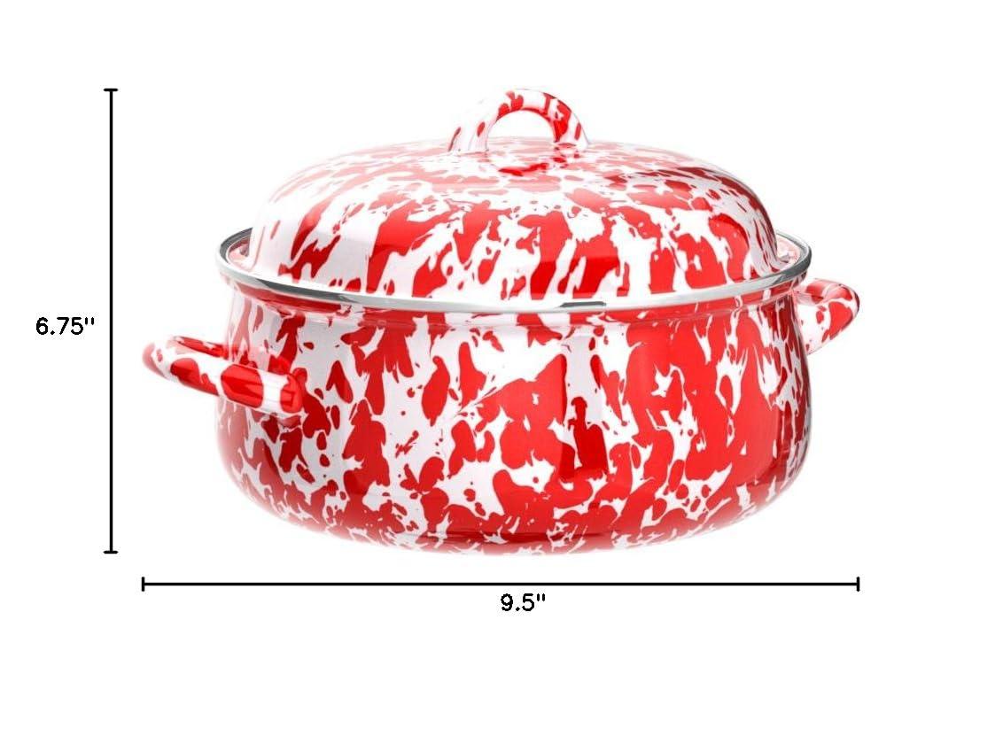 Golden Rabbit Golden Rabbit Swirl 4 Quarts Enamelware Round Dutch Oven