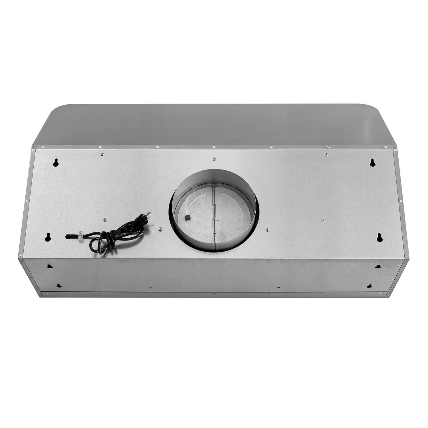 Cosmo 36 in. Ducted Under Cabinet Range Hood in Stainless Steel with Push Button Controls, Permanent Filters, LED Lights