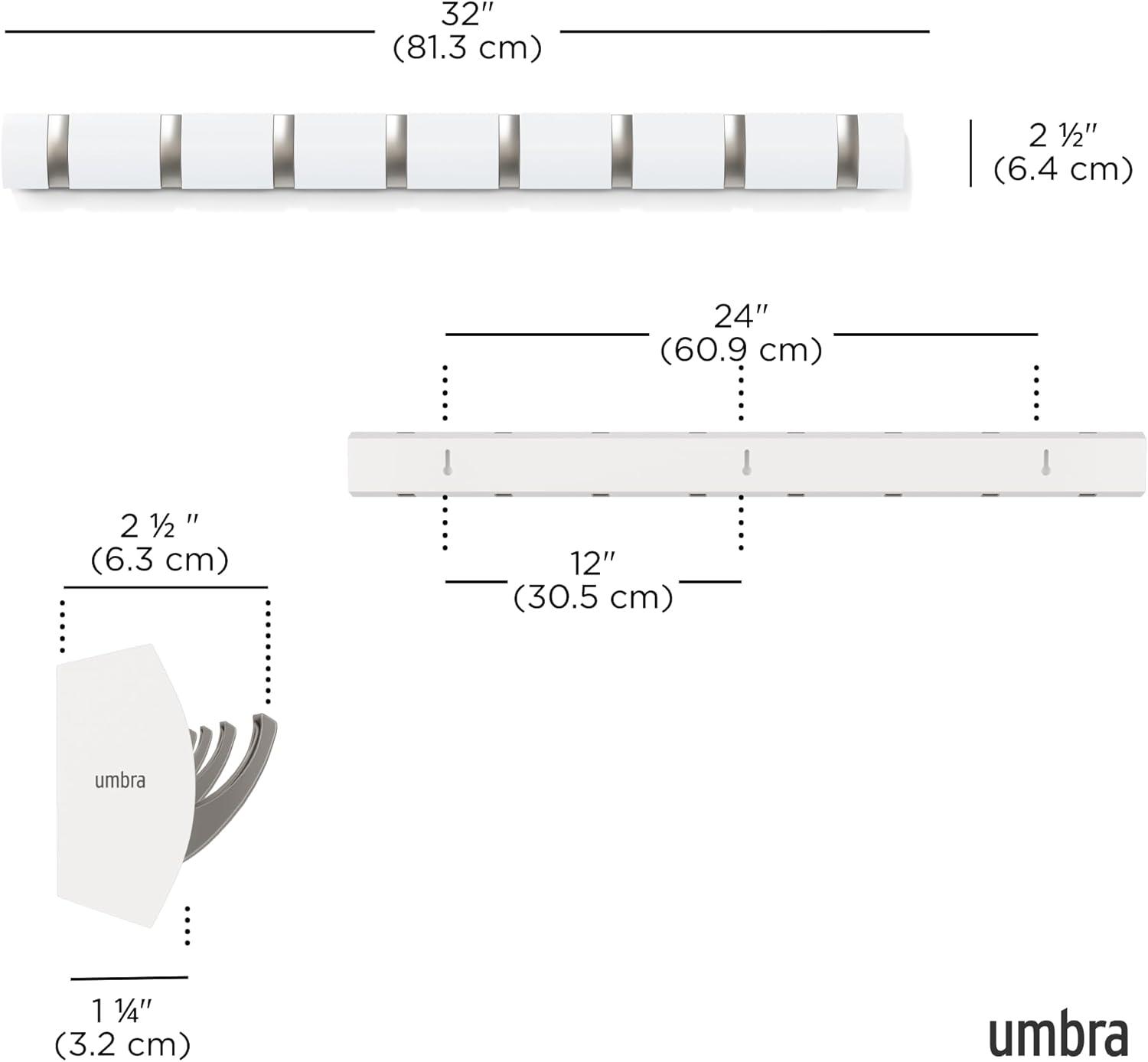 Flip 8 - Hook Solid Wood Coat Rack