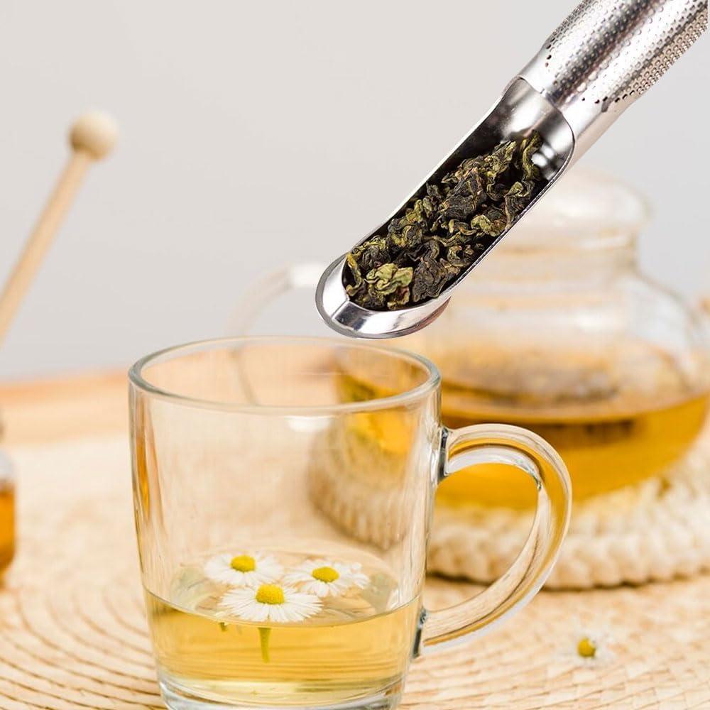 Tea Infuser Set for Loose Leaf Tea - Stainless Steel Filter for Perfect Brewing | 2 Pcs with Cleaning Brush and Tea Leaf Clip | Portable and Convenient | Ideal for Herbal Tea and Spices