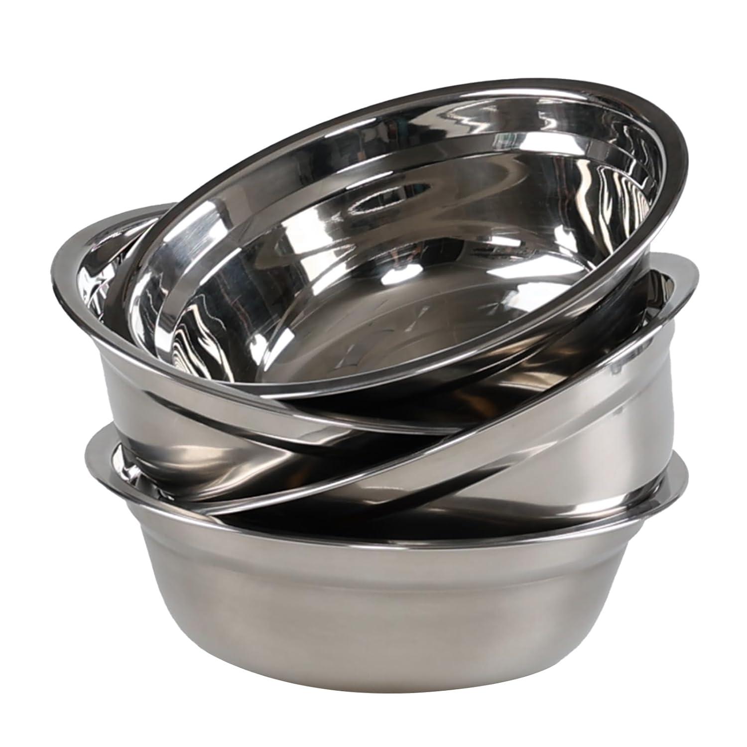 4-Pack Stainless Steel Mixing Bowls/Metal Prep Bowls, Salad Serving Bowl Set