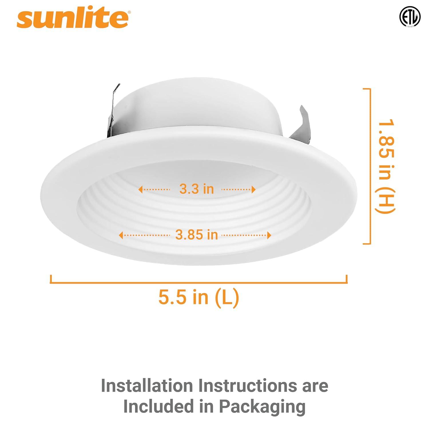 Sunlite 5.5'' Selectable Color Temperature LED Retrofit Recessed Lighting Kit (Set of 6) WF41737