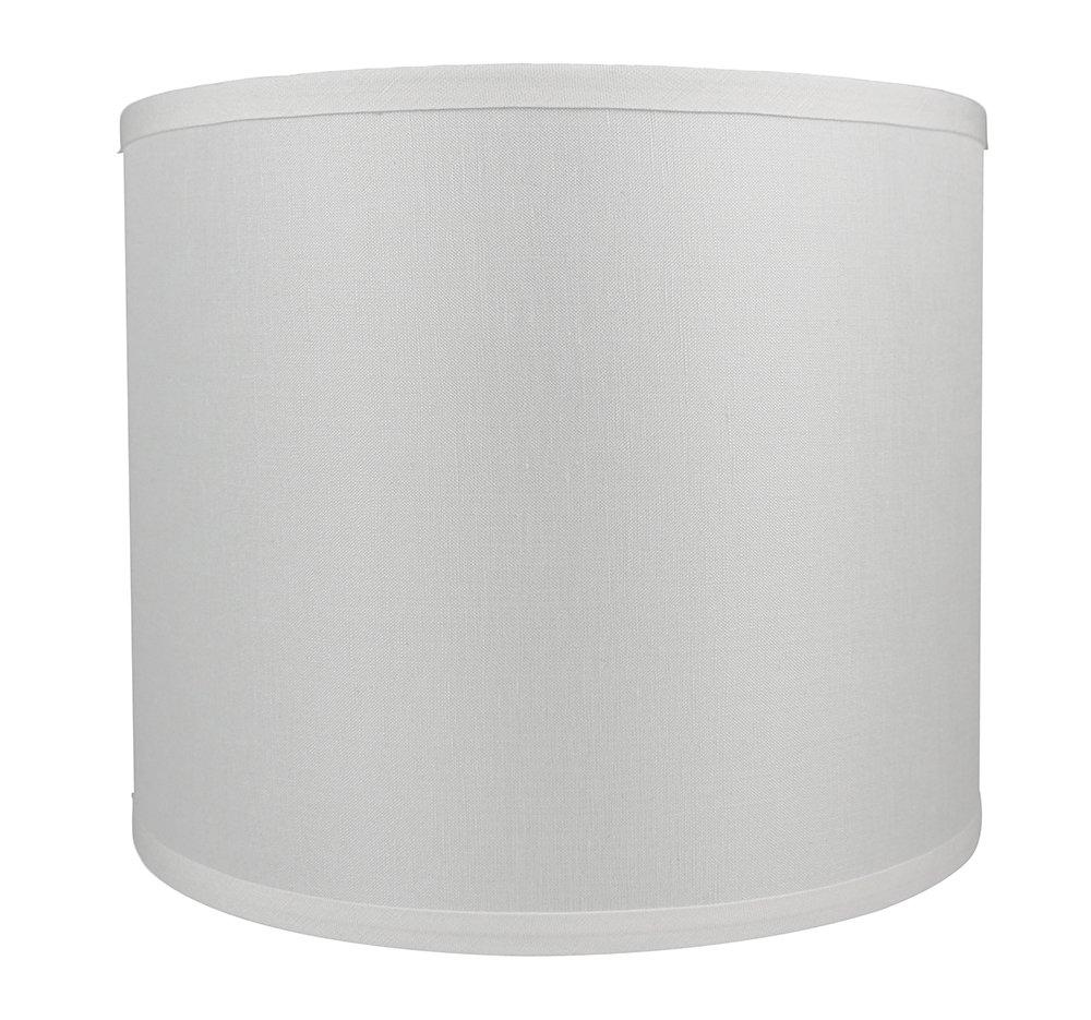 Off-White Linen Drum Lamp Shade with Nickel Fitter
