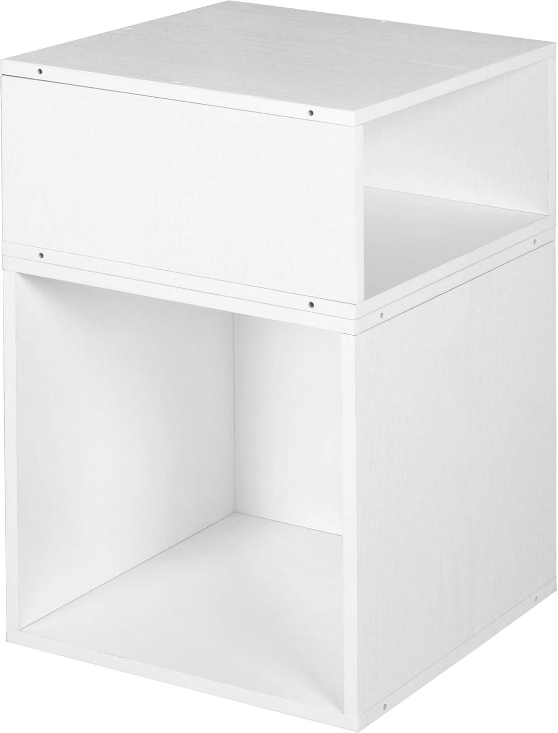 Cubo Storage Set - 1 Full Cube & 1 Half Cube, White Wood Grain