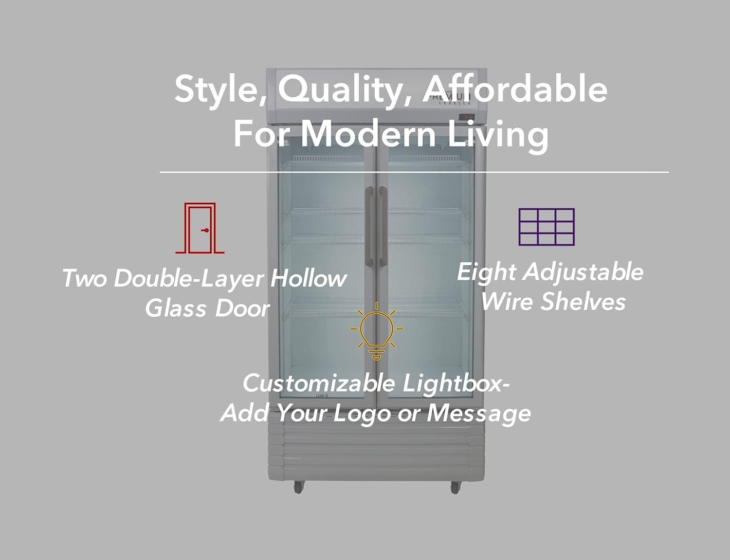 Premium Levella Premium Levella 16 Cubic Feet Merchandising Refrigerator - 35.43''