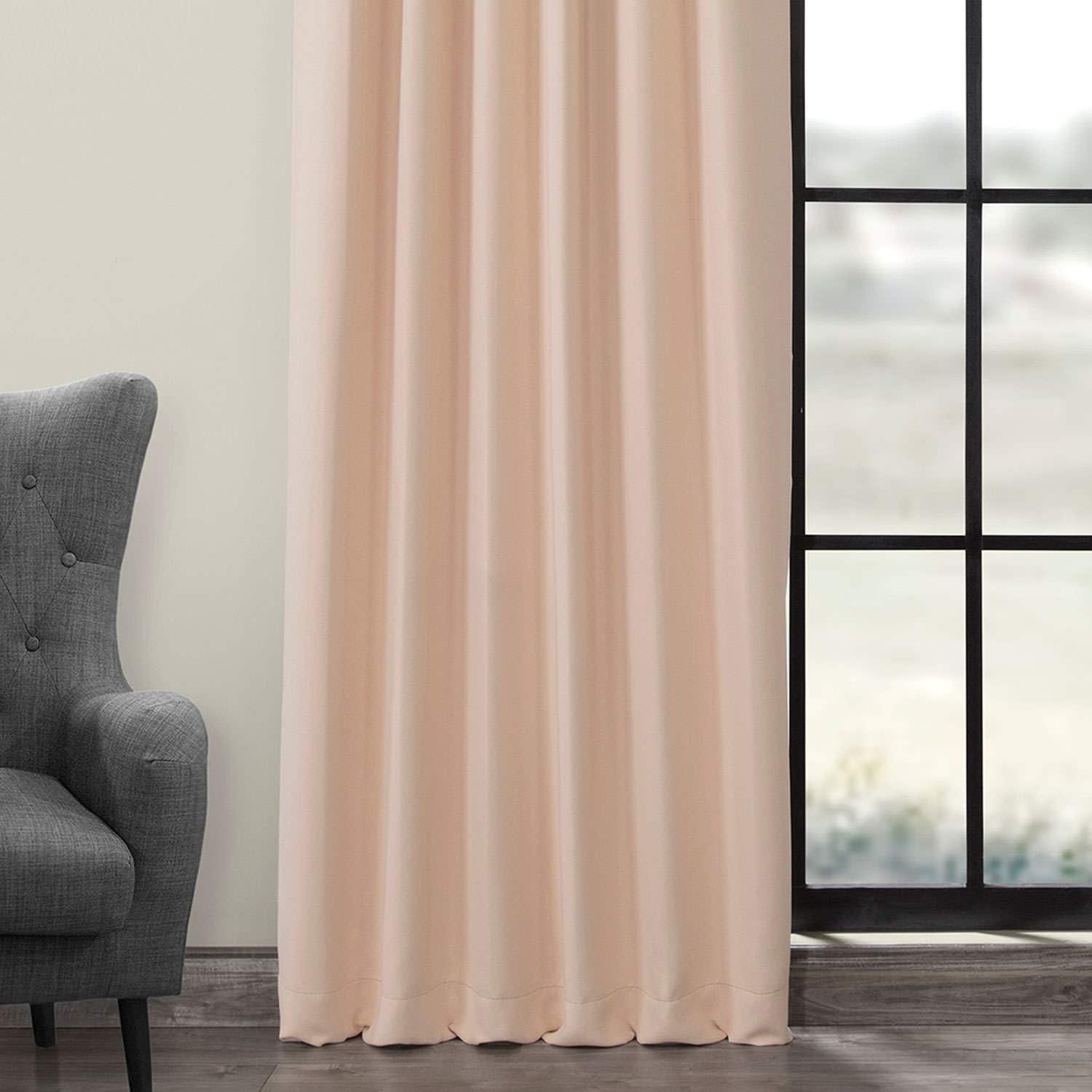 Bellini Peach 108" Blackout Polyester Rod Pocket Curtains