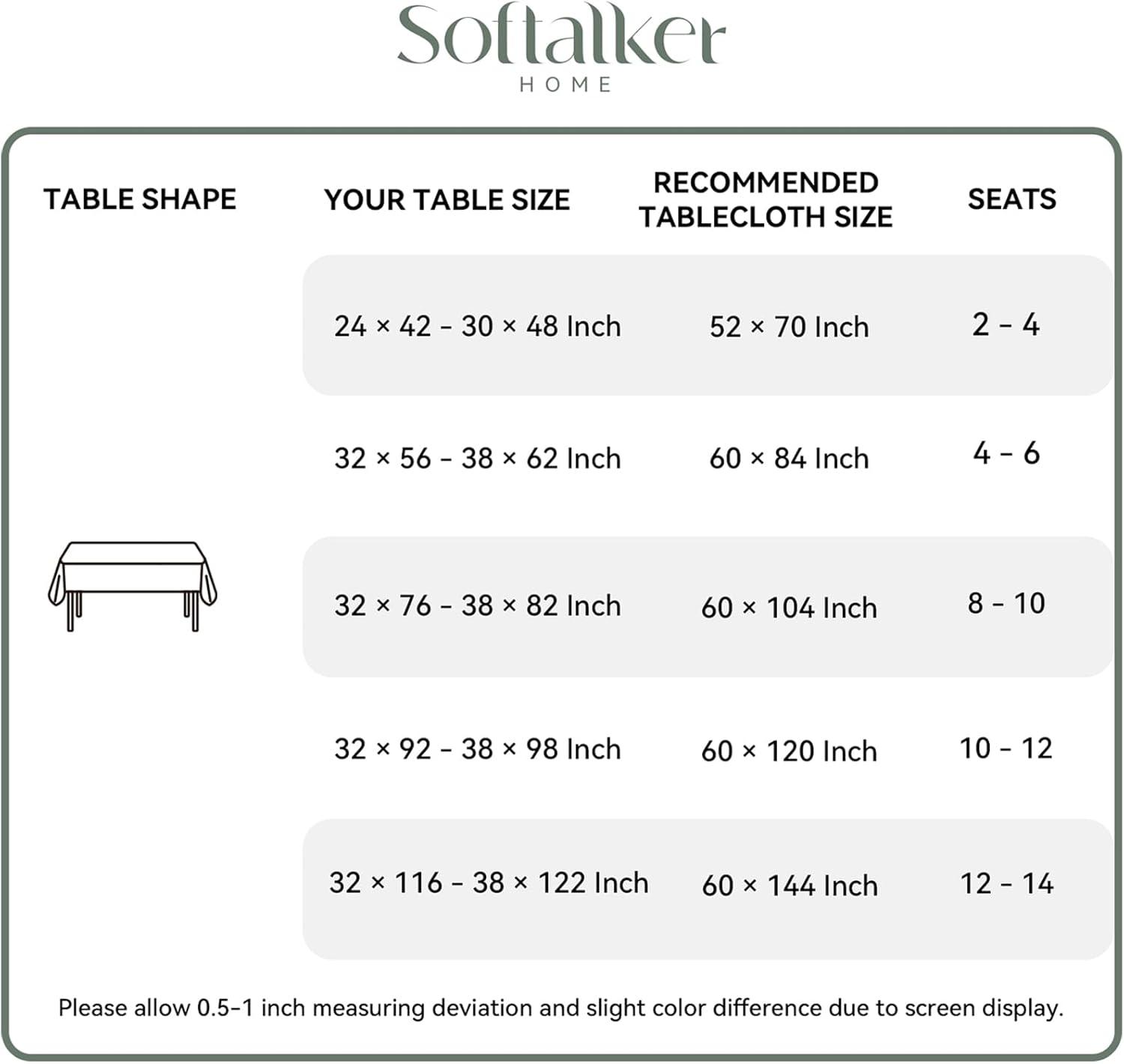 Softalker Linen Textured Rectangle Tablecloth,Waterproof Wipeable Farmhouse Burlap Table Cloth, Stain Resistant Wrinkle Free Table Covers for Kitchen Dining Holiday Party (60 x 84, Red)